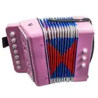 *GREAT GIFT* NEW Top Quality Pink Accordion Kids Musical Toy w 7 Buttons 2 Bass