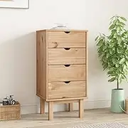 Wooden Storage Cabinet with 4 Drawers, Drawer Cabinet, Sideboard Organizer Unit for Living Room Entryway Bedroom, 45 x 39 x 90 cm