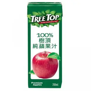 【樹頂Treetop】100%蔓越莓/石榴莓/蜜桃綜合/蘋果汁/柳橙汁鋁箔包 200ml/六入 超取限購3組