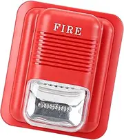 DC12V/24V Siren Sound and Fire Light with 3 Tons, Fast Flash for Fire Warning, Work Current 40 MA, Ideal to Escape in Emergency, Red