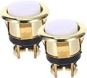2pcs Retro Doorbell Switch Switches Wired Doorbell by Bell Doorbell Button Replacement Wall Mounted Doorbell Button Round Metal Doorbell Push Button Golden Zinc Alloy