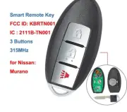 Smart Remote Control Car Key Fob 3 Buttons 315Mhz for Nissan Murano