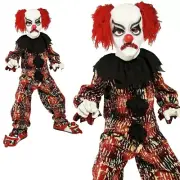 Scary Clown Costume Kids Halloween Horror Clowns Fancy Dress Outfit M,L