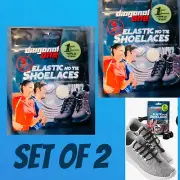 Set Of 2 ELASTIC NO-TIE SHOELACES Light Grey NEW Sealed US Seller Free Ship A1