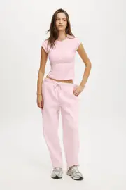 [Body] Body - Plush Essential Barrel Sweatpant - Cherry dream M CHERRY DREAM