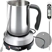 [CasaCulina] 2024 New Candle Making Kit with Hot Plate, Candle Making Supplies with Wax Melting Pot, Stirring Spoon, Anti-Scalding Pad, Thermometer for Adults Beginners, Candle Making Pouring Pot