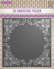 Nellie Snellen 3D Embossing Folder 6x6 Exotic Flower Frame EF3D028
