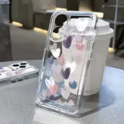 Girly Heart Silicone Clear Phone Case For iPhone 16 15 Pro Max 14 13 12 11 Cover