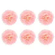 Crepe Paper Flowers, Light Pink Tissue Paper Flowers - 10 x 10 Inch / 6 Pcs