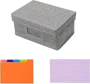 Perfk Index Card Dividers Box Storage Case Note Cards Office Supplies Dorm Desktop Flashcards Foldable Drawer Index Cards Holder