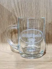 Nestle-Beich Etched Clear Glass Handled Mug