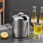 1.3L Wine Beer Bar With Tongs And Lid Ice Bucket Ice Cube Container Cooler