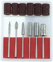 Nail Grinding Bits, 6 Pcs Nail Drill Bits, Manicure Nail Drill Kit, Nail File Bits Nail Drill Accessories, Electric Manicure Set with Sanding Bands for Gel Removal, Manicure, Pedicure, Home Use
