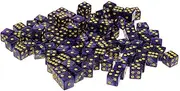 Oshhni Lot of 100 Six Sided D6 Dice in Various Colors for Gaming, Purple, 14mm