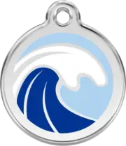 Red Dingo Wave Light Bue Tag - Lifetime Guarantee - Cat, Dog, Pet ID Tag Engrave