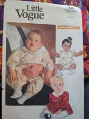 Vintage Pattern - Infants Dress, Jumpsuit & Romper - Vogue 7680 - 1989