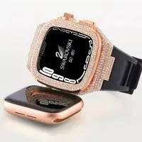 在飛比找蝦皮商城精選優惠-金屬鑲鉆 一體氟橡膠 適用於iwatch S7表帶 appl