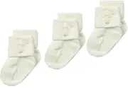 [Jefferies Socks] Unisex-Baby Newborn Christening Turn Cuff Socks 3 Pair Pack