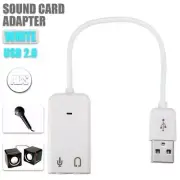 USB 2.0 to 3D AUDIO SOUND CARD EXTERNAL ADAPTER VIRTUAL 7.1 CH MIC Headphone