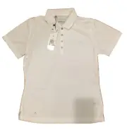 RTLS $60 ADIDAS WOMEN CLIMALITE WHITE GOLF SHIRT SZ M