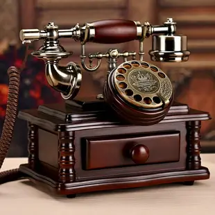 復古電話機 無線實木仿古電話機復古插卡中式電話酒店來電古董家用辦公座機 年終88折大促
