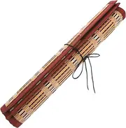 HOMSFOU 1Pc Bamboo Portable Writing Brush Holder Roll Wrap Case with Slots for Storing Calligraphy Brushes Lightweight Dampproof Pencil Pouch for Artists