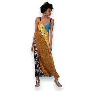 New DIANE VON FURSTENBERG Calloway Walden Paneled Silk Maxi Dress 6 Yellow DVF