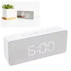 LED Mirror Digital Alarm Desk Clock Large Display 12/24 Hour Format Snooze M DOB