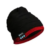 Knit Hat Autumn and Winter Casual Fish Pattern Hat Wireless Call Music Bluetooth 5.0 Headset Hat-Black