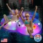 JellyArch 2 Pack Light up Pool Floaties for Adults LED Inflatable Pool Floats