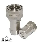 3/4″ NPT ISO 7241-B Stainless Steel Quick Disconnect Hydraulic Coupler Set