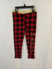 Tucker + Tate Geometric Leggings in Red Pepper Happy Buffalo Check NEW Size 6