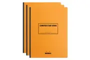 3x Rhodia B5 Composition Book Office Stationery Notebook Ruled w Margin Orange
