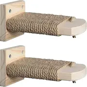 Yjkedfh Cat Cage Step - Kitten Climbing Shelf Wood, Space Saving Pet Paw Grinding Ladders Wooden for Indoor Kittens