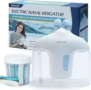 Sonmol Electric Nasal Irrigation System Powered Suction Nose Wash All-Round Deep Cleaning Relieves Nasal Congestion with 50 Salt Packets