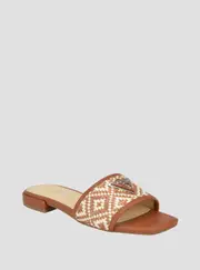 GUESS Women's Brown Tamsen Slide Sandal Size: 7, Synthetic