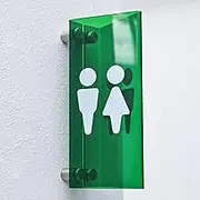 Acrylic Men's and Women's Toilet Signs, Triangular Side Hanging Double-Sided with Mounting Accessories(B)