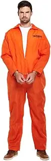 Classic Orange Prisoner Overall Jumpsuit Boiler Suit Convict Prison Inmate Fancy Dress Costume Outfit