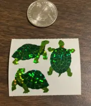 HAMBLY STUDIOS PRISMATIC Green Turtle STICKERS RARE