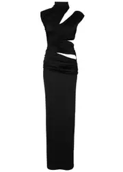 DE LA Vali Mahogany Stretch-jersey Maxi Dress - Black - 12 (UK12 / M) 12 (UK12 / M)