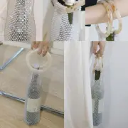 Lux Handmade Knitted Wine Bag Sparkling Rhinestone GXM Bag Wine A6O2 Prof W X2Y2
