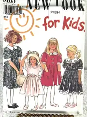 New Look Sewing Pattern 6165 Girls Sz 4-9 4 Styles of Dresses