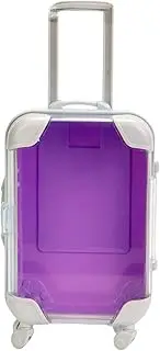 [Generico] Valica Valuta - Small Trunk On Wheels For Makeup | Mini Empty Luggage Containers | Portable Jewelry Storage Containers For Small Accessories, purple, riferimento alla descrizione, Please