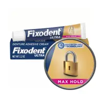 在飛比找松果購物優惠-美國第一品牌【Fixodent】假牙黏著劑-強效鎖頭62g 