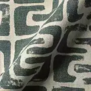Kravet Couture Modern Contemporary Linen Print Fabric- Oui Bloc / Jade 1.05 yds