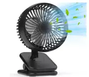 6" clip on Fan 10000mAH battery, 360 stroller max 53 H working 4 speed recharge