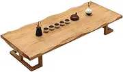 Japanese Floor Low Table Elegant and Minimalist Coffee Table Sturdy Wood Dining Table Set Suitable for Living Room (Log Color,100Cm Table)