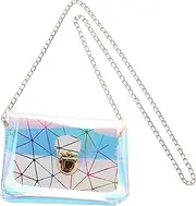 [WOFASHPURET] 1pc Shoulder Bags Chain Bag Cellphone Crossbody Purse for Women Transparent Bag Wallets for Women Small Size Tote for Women Cell Phone Summer Clear Crossbody Bag Pink Pvc