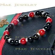 10mm Elegant Famous Brand Style 925 Sterling Silver Jade Stone Stretch Bracelet