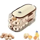 2024 New Egg Holder for Fridge, Automatic Rolling Egg Container for Refrigera...